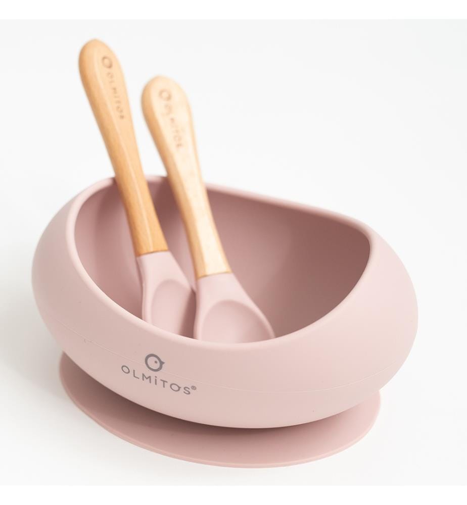 Servizio da tavola in silicone da 3 pezzi - Rosa