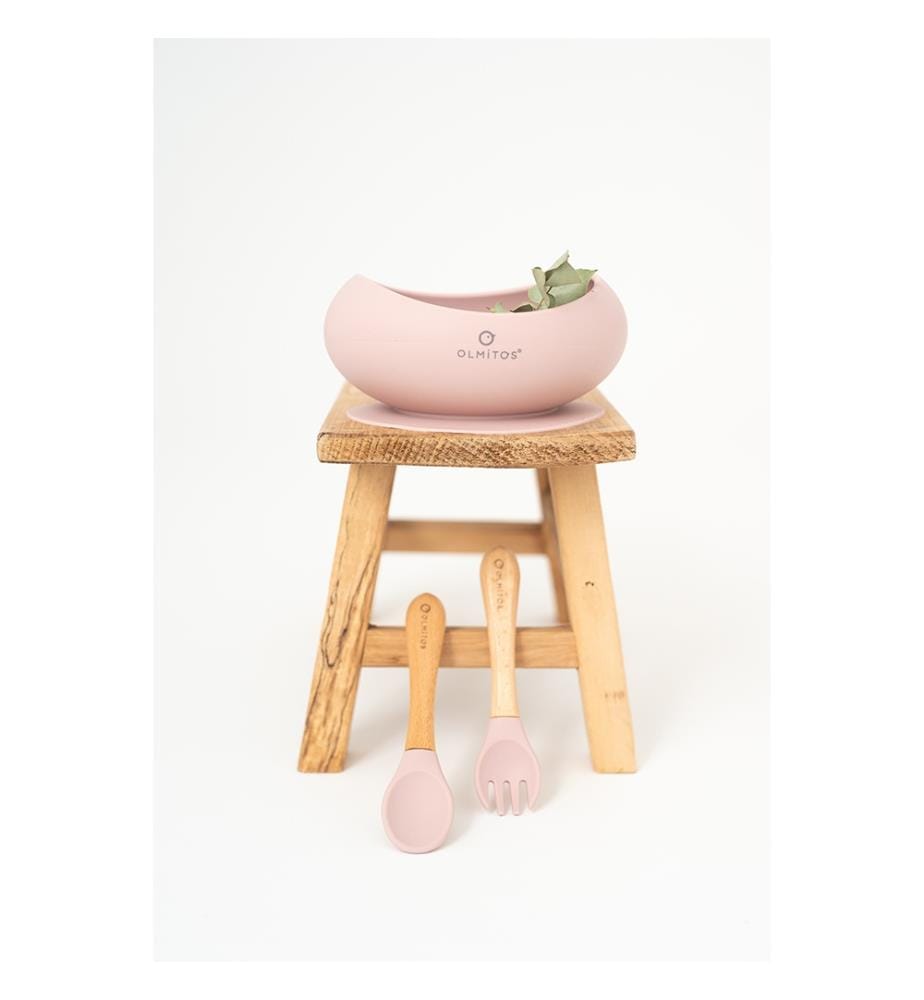 Servizio da tavola in silicone da 3 pezzi - Rosa