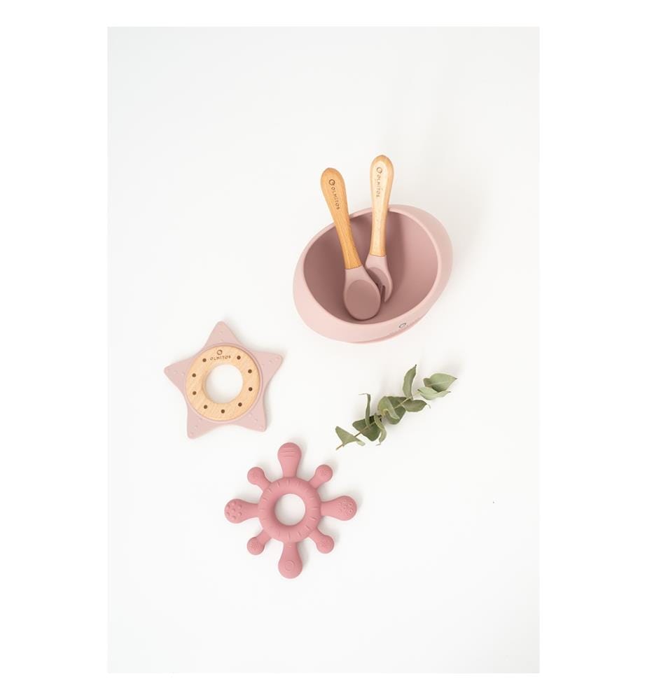 Servizio da tavola in silicone da 3 pezzi - Rosa