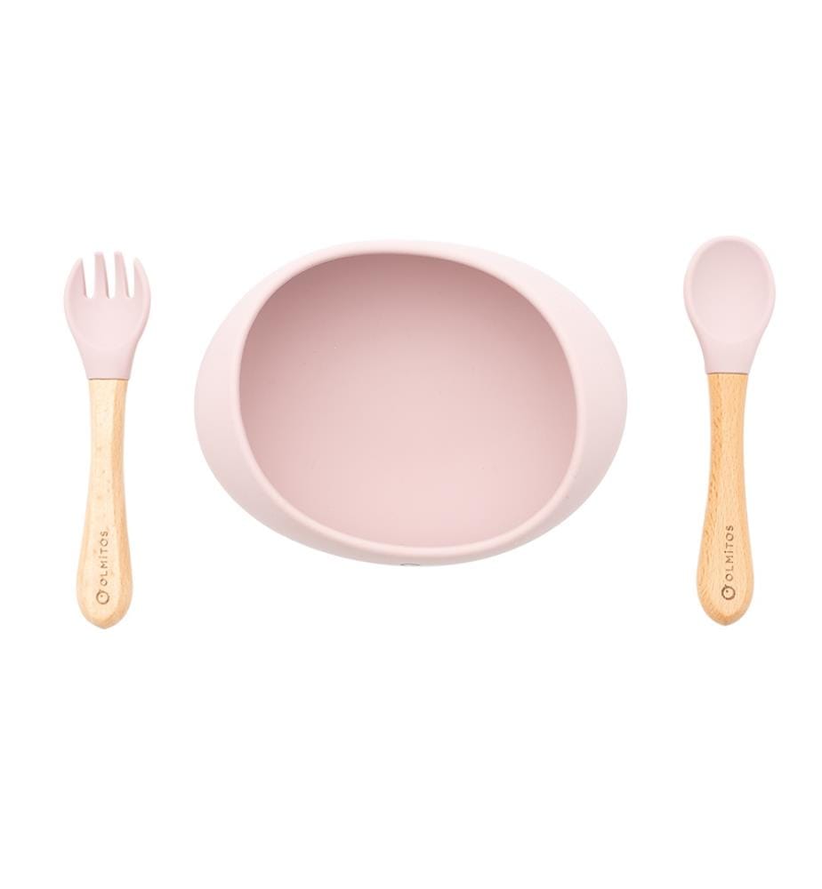 Servizio da tavola in silicone da 3 pezzi - Rosa