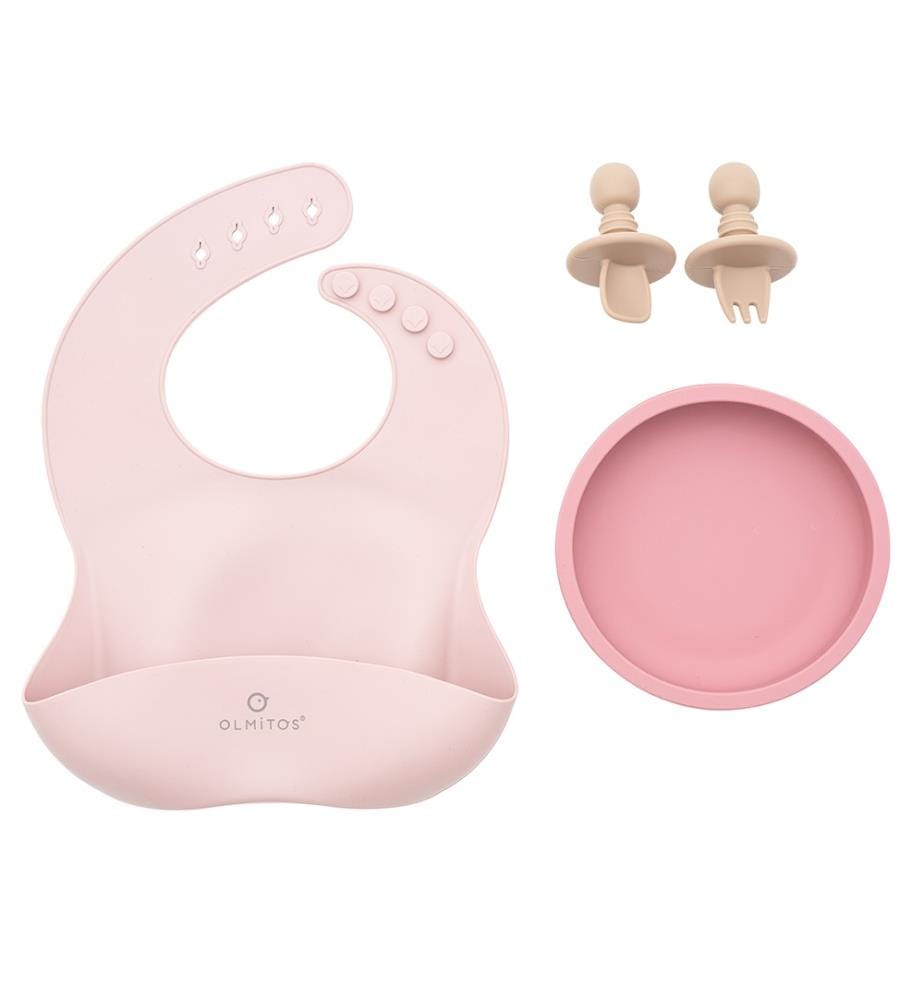 Servizio da tavola in silicone da 4 pezzi - Rosa