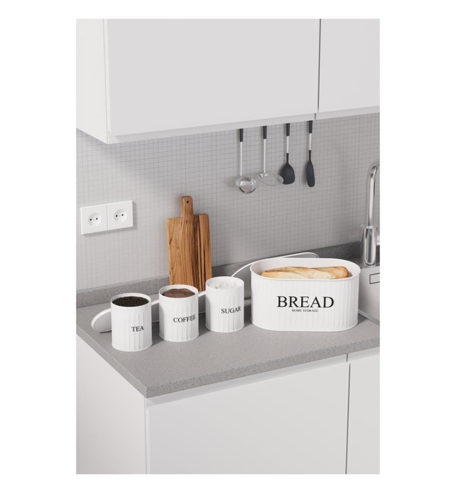 Lot de boîtes de rangement (4 pièces) - Blanc