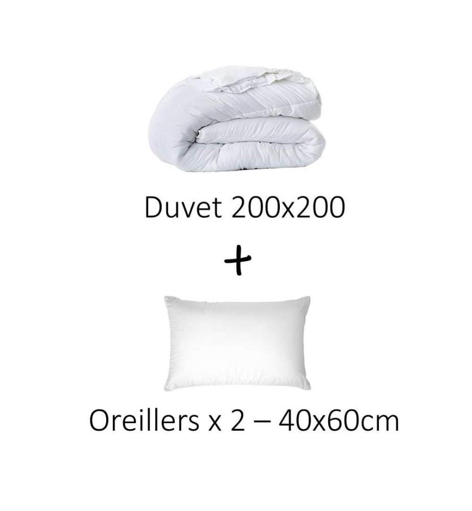 Set Matratze 140 x 200 + 2 Kopfkissen 60 x 40 + 1 Duvet 200 x 200 cm - Magellan 30 cm