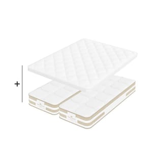 Set Matratze 180 x 200 + 2 Bettroste 90 x 200 + 2 Kopfkissen 60 x 40 + 1 Duvet 240 x 260 cm - Magellan 30 cm