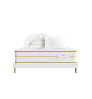 Set Matratze + Bettrost 140 x 190 + 2 Kopfkissen 60 x 40 + 1 Duvet 200 x 200 cm - Magellan 30 cm