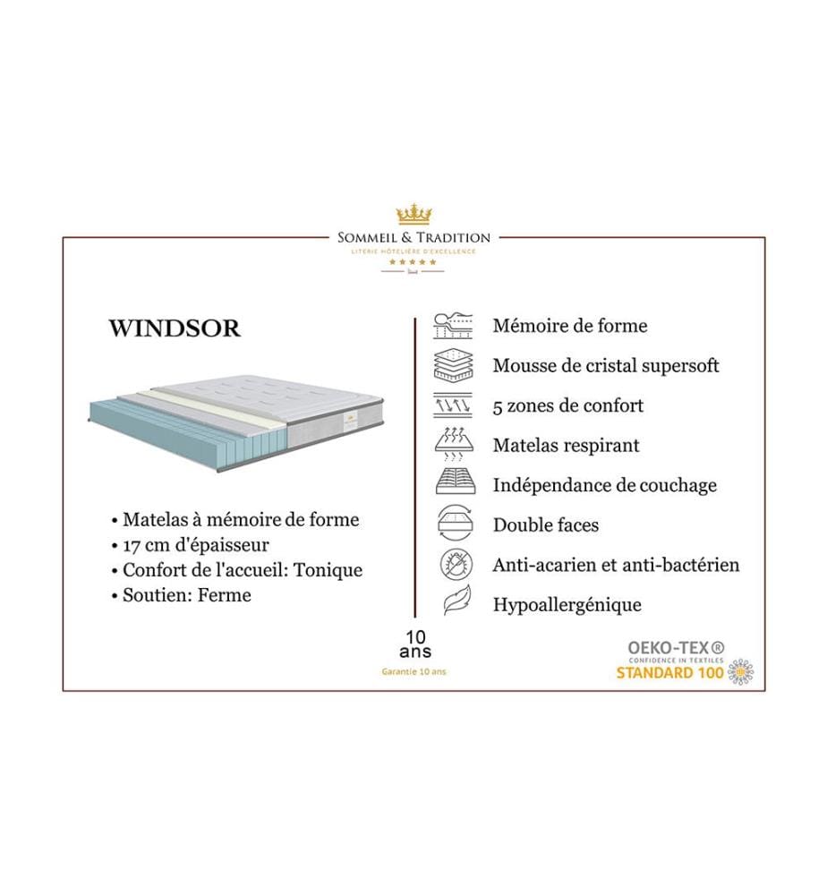 Mattress + base pack 140 x 200 cm - Windsor 17 cm