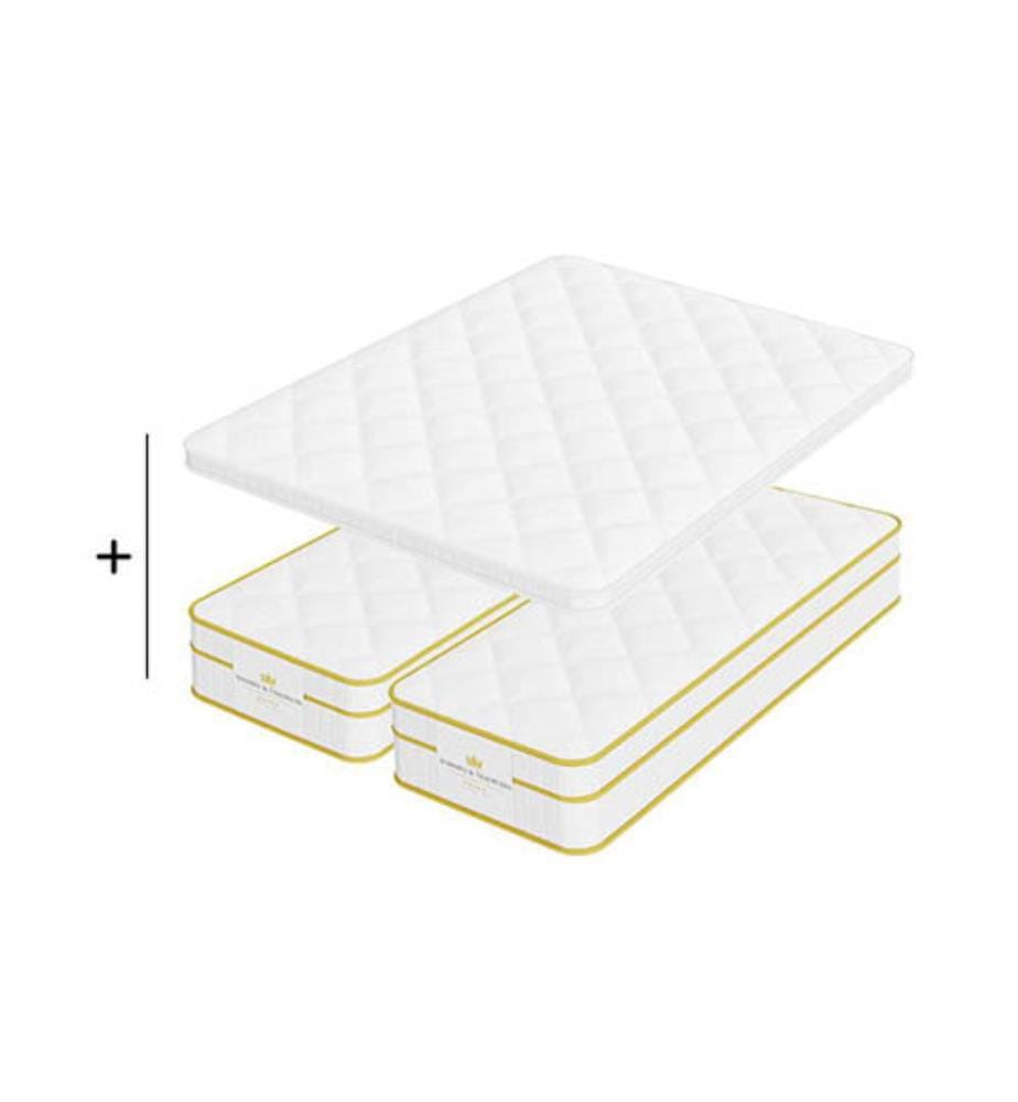 Set Super Confort 160 x 200 - 2 Matratzen 80 x 200 + 1 Matratzenauflage 160 x 200 Sotop 5 cm - Magellan 30 cm