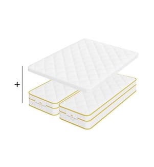 Set Super Confort 160 x 200 - 2 Matratzen 80 x 200 + 1 Matratzenauflage 160 x 200 Sotop 5 cm - Magellan 30 cm