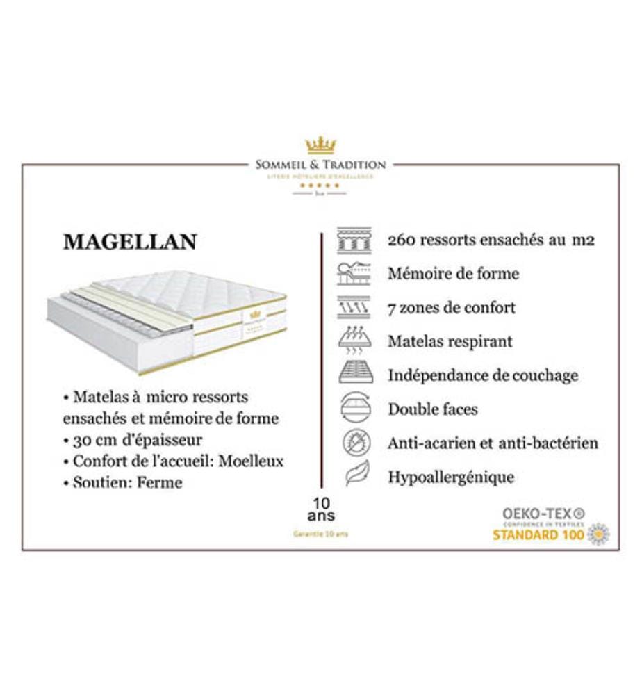 Set Super Confort 160 x 200 Matratze + 1 Matratzenauflage 5 cm - Magellan 30 cm