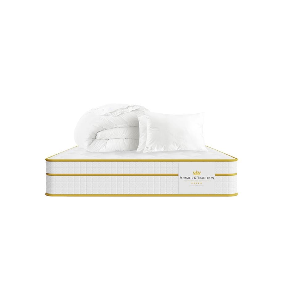 Set Matratze 180 x 200 + 2 Kopfkissen 60 x 40 + 1 Duvet 240 x 260 cm - Magellan 30 cm