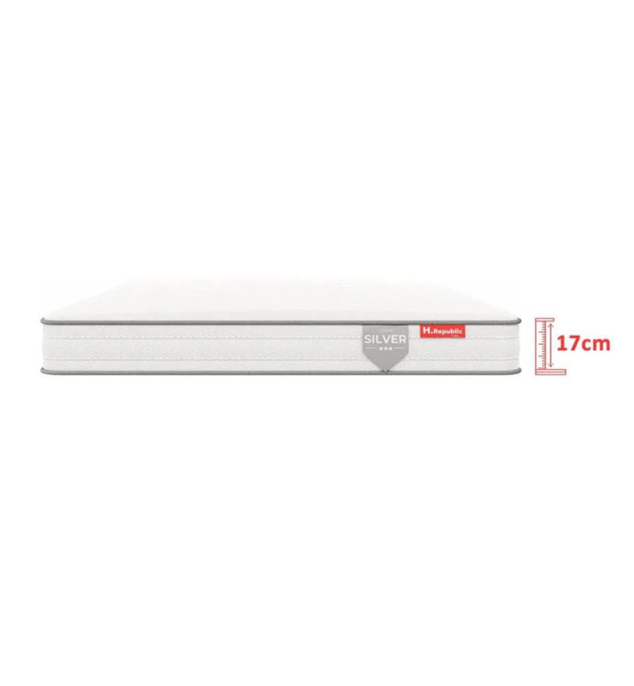 HSILVER mattress pack 180x200x17cm + 2 box springs 90x200 + 2 pillows 60x40x30cm + 1 comforter 240x260cm