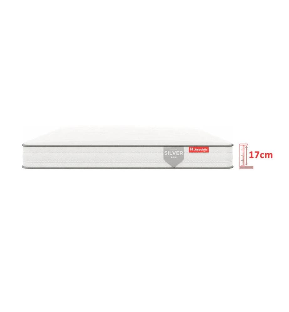 HSILVER mattress pack 160x200x17cm + 2 box springs 80x200 + 2 pillows 60x40x30cm + 1 comforter 240x220cm