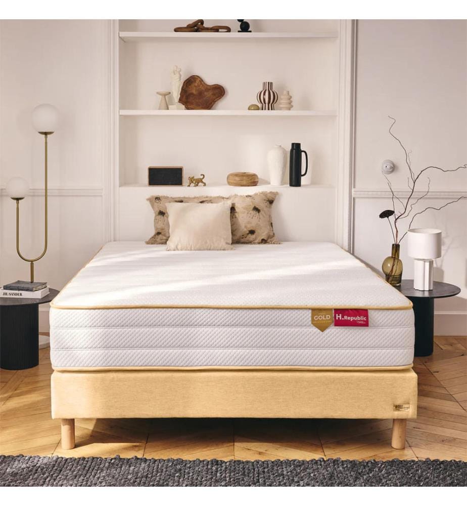Mattress pack 180x200x25cm + 2 box springs 90x200 + 2 pillows 60x40x30cm + 1 comforter 240x260cm