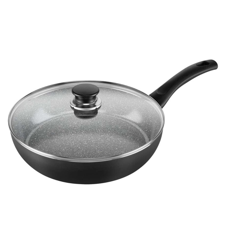 Keramik Schmorpfanne mit Deckel 28 cm - Schwarz