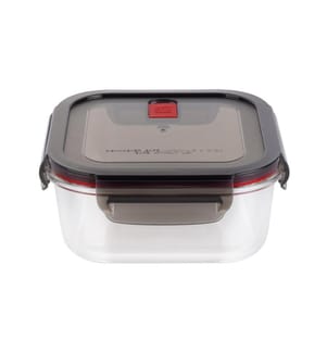 Quadratischer Glasbehälter - 500ml - Schwarz und Transparent
