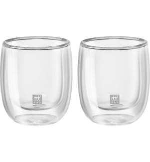 Set bestehend aus 2 doppelwandigen Sorrento Espresso Gläsern - 80ml - Transparent