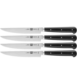 Steakmesserset 4-teilig - 120mm - Schwarz und Silber