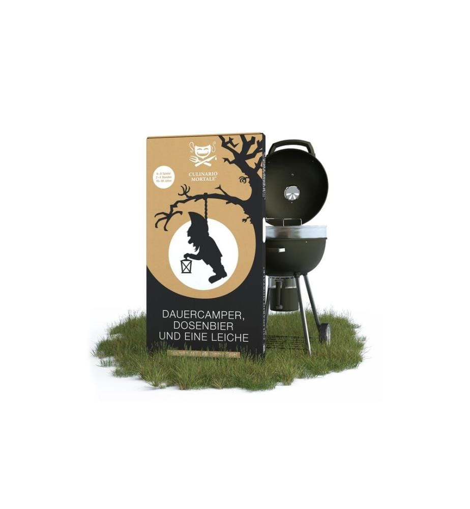Culinario Jeu de société Mortale Dauercamper, bière en canette et un cadavre