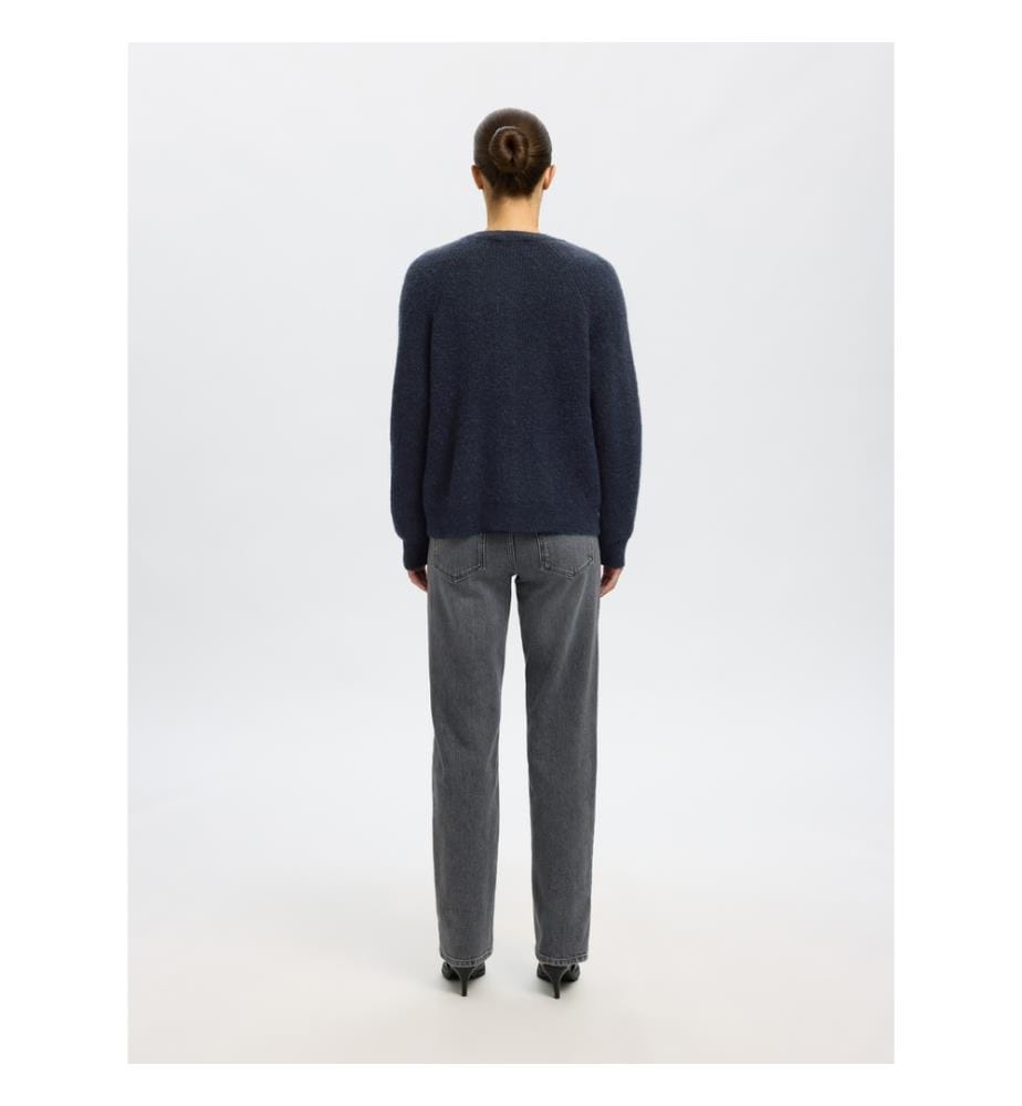 Strickjacke - Dunkel melierter Saphir