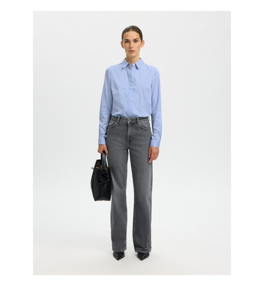 Hemd - strahlend weiss Blau
