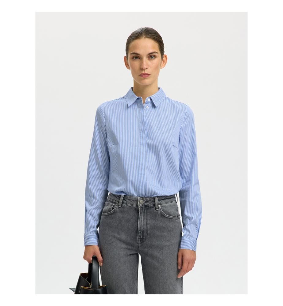 Hemd - strahlend weiss Blau