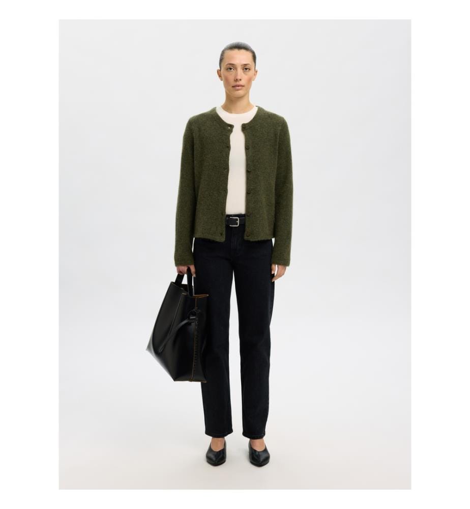 Strickjacke - Olive Kalamata meliert