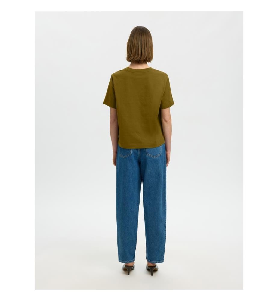 Boxy-T-Shirt – Tannengrün