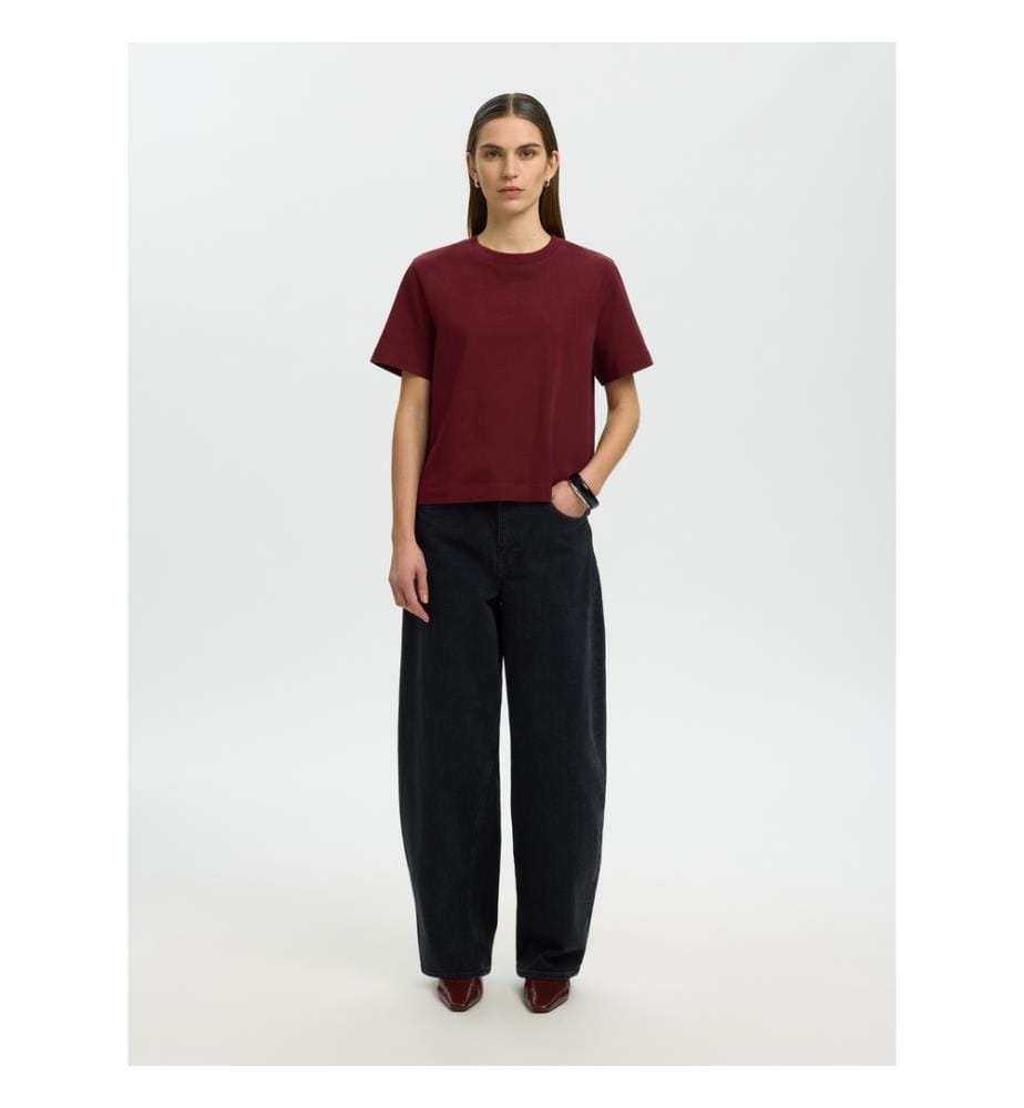 Boxy-T-Shirt – Rotbraun