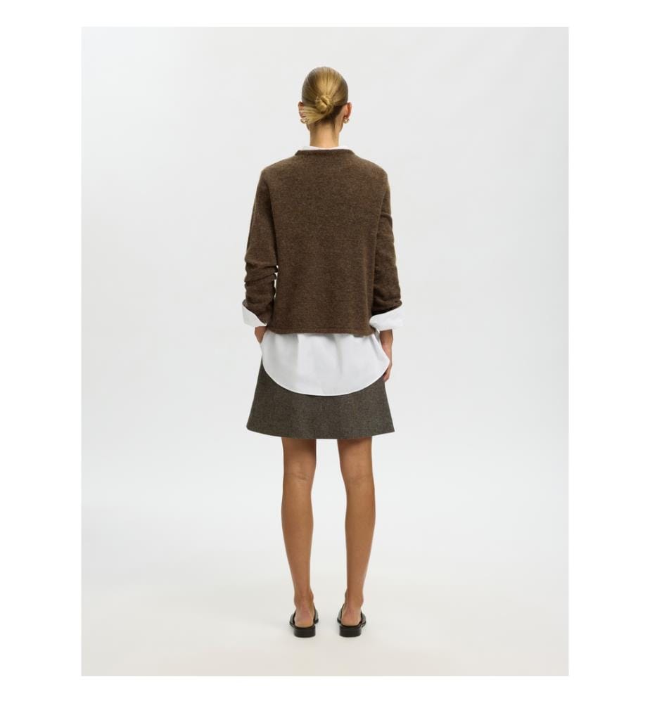 Rundhals-Strickpullover – Teckel meliert
