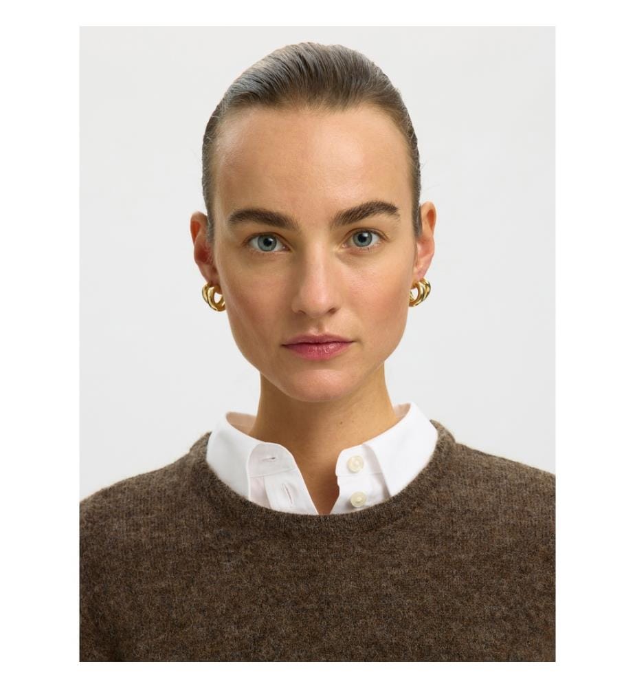 Rundhals-Strickpullover – Teckel meliert
