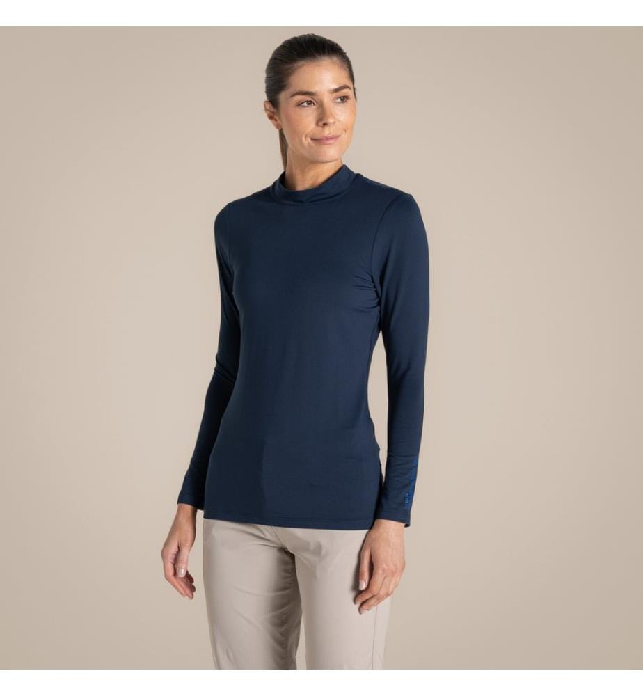 Craghoppers - T-Shirt für Damen, Stehkragen, Nosilife, Emblem, Langärmlig