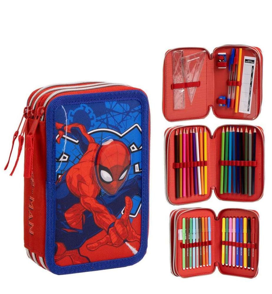 Stiftetui mit Zubehör von Giotto Spiderman