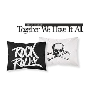 Set of 2 Pillowcases - White and Black