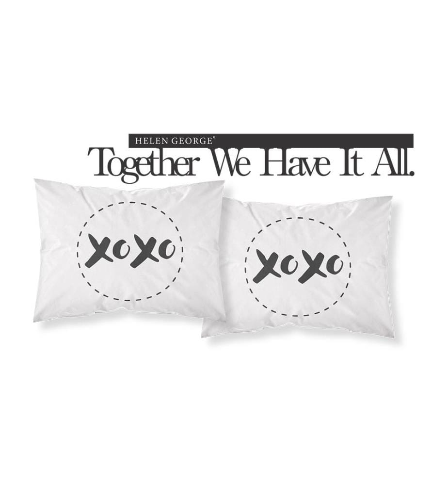 Set of 2 Pillowcases - White and Black