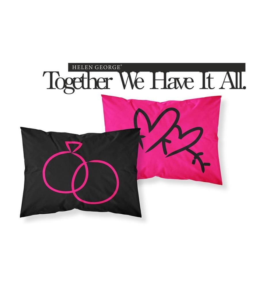 Set of 2 Pillowcases - Black and Pink