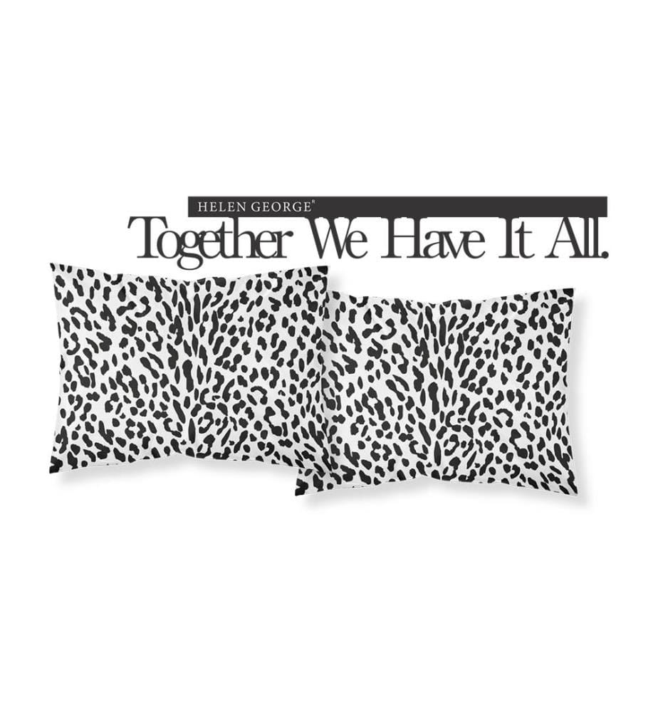 Set of 2 Pillowcases - White and Black