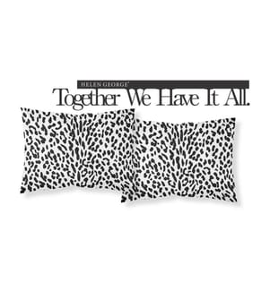 Set of 2 Pillowcases - White and Black