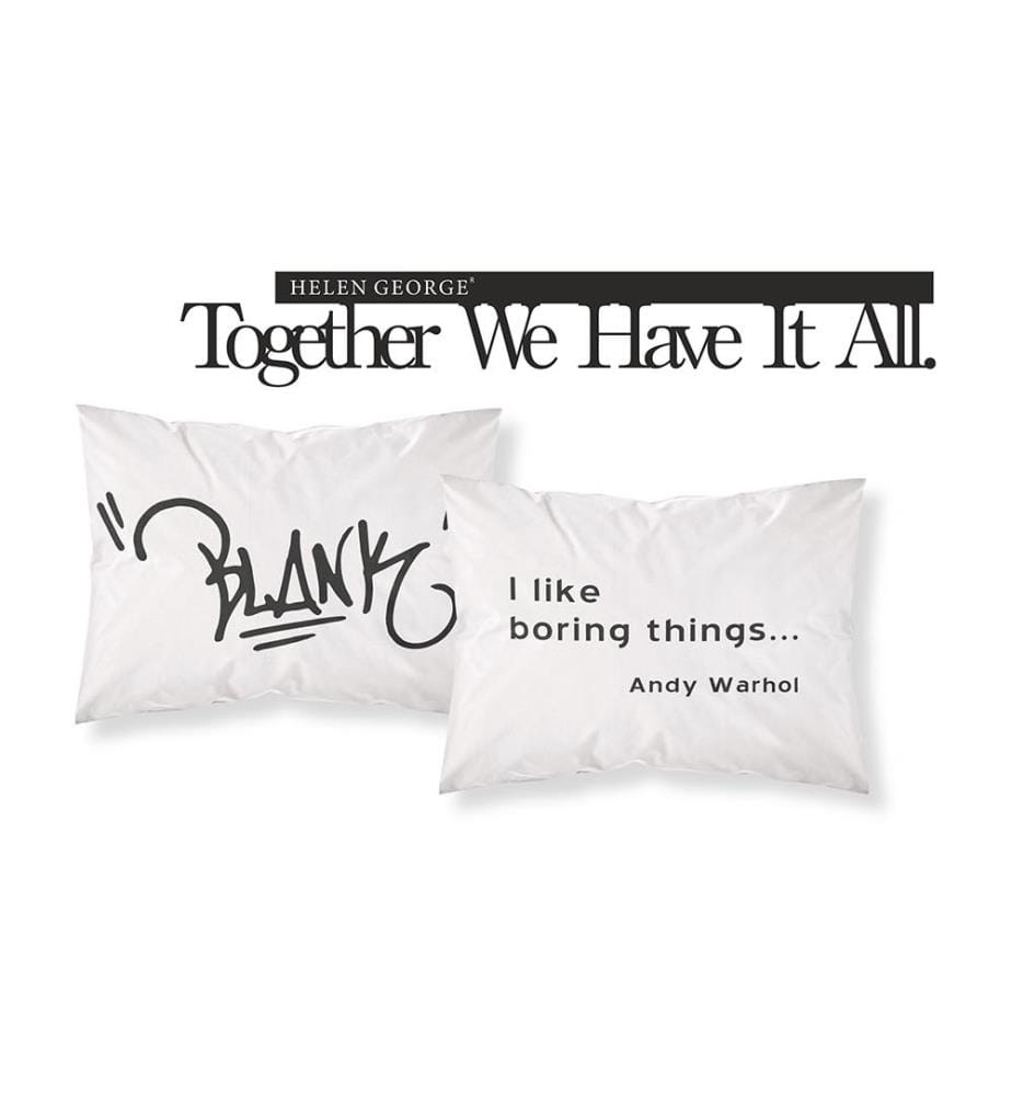 Set of 2 Pillowcases - White and Black
