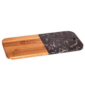 Planche à découper en bois et marbre noir de la collection KINVARA, 38 cm