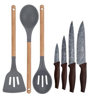 Ensemble d'ustensiles de cuisine + 4 couteaux en acier inoxydable Collection San Ignacio Daimiel