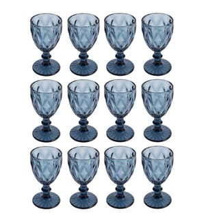 Lot de 12 verres en cristal bleu San Ignacio de 250 ml