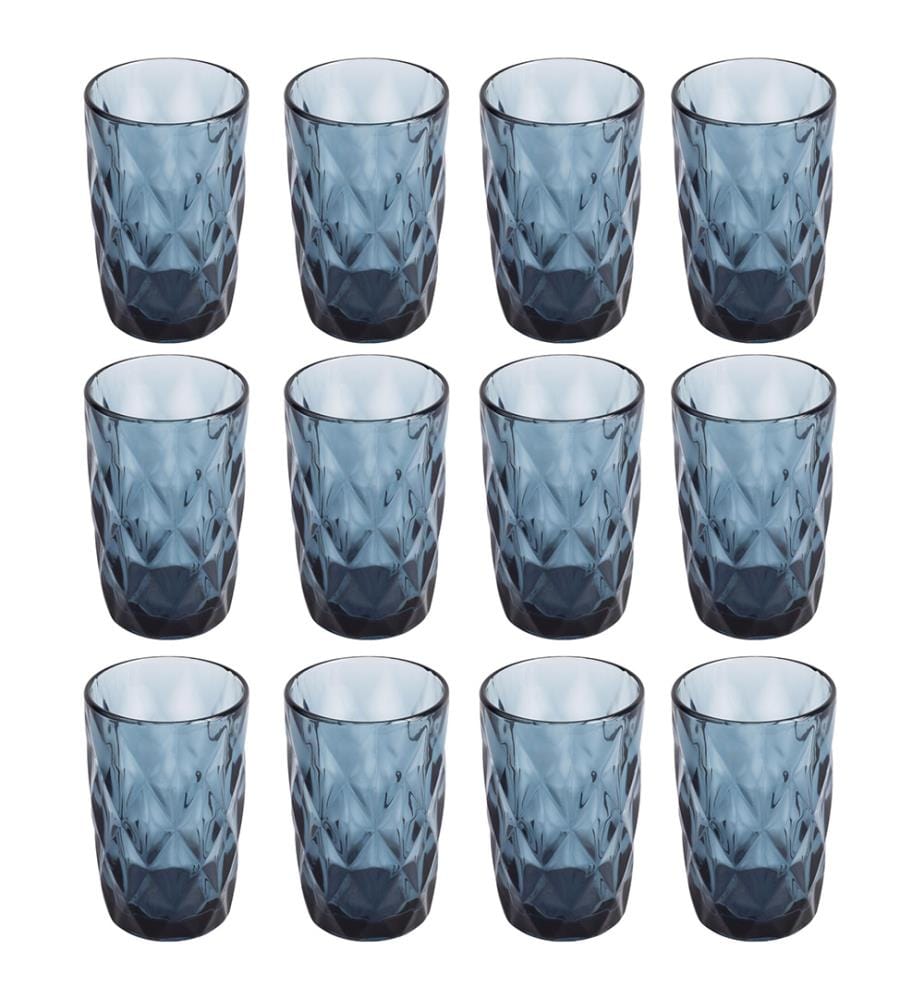 Lot de 12 verres en cristal bleu San Ignacio de 350 ml