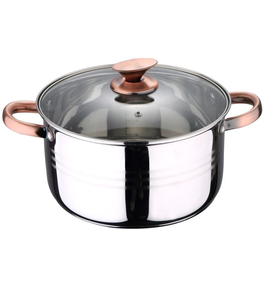 Batterie de cuisine 8 pièces en acier inoxydable, compatible avec les plaques à induction, Collection San Ignacio Premium
