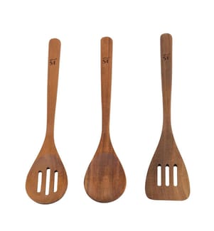 Ensemble d'ustensiles de cuisine en bois d'acacia San Ignacio AGROS 3 pièces