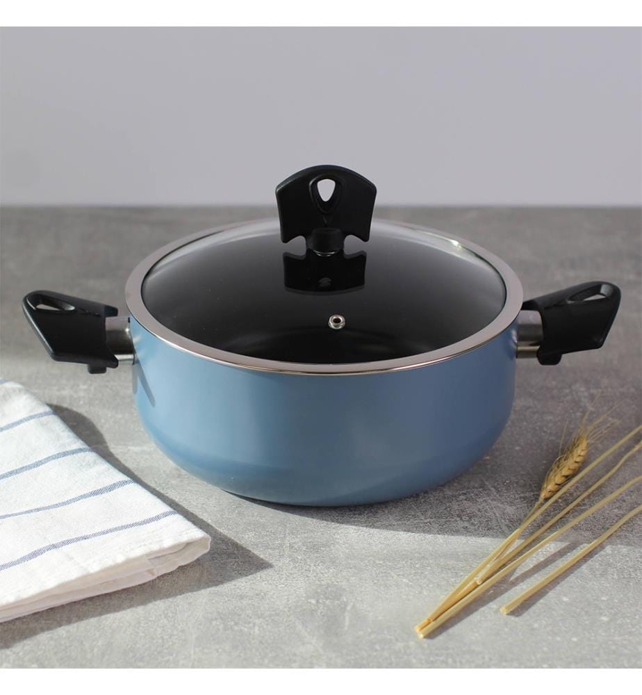 Ensemble de 2 casseroles, Ø20Ø24cm, avec couvercles en aluminium pressé, bleu, NOIA San Ignacio