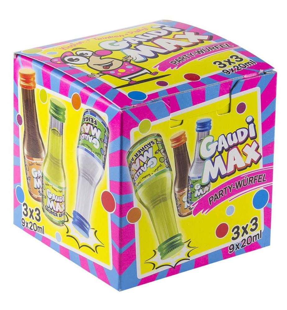 9x Gaudi Max Party Mix Liqueur 16-17% Vol., 3x3 - 20ml