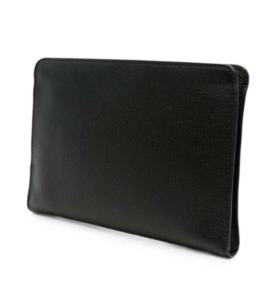 Portefeuille Victor en cuir de chèvre grainé brillant - Noir