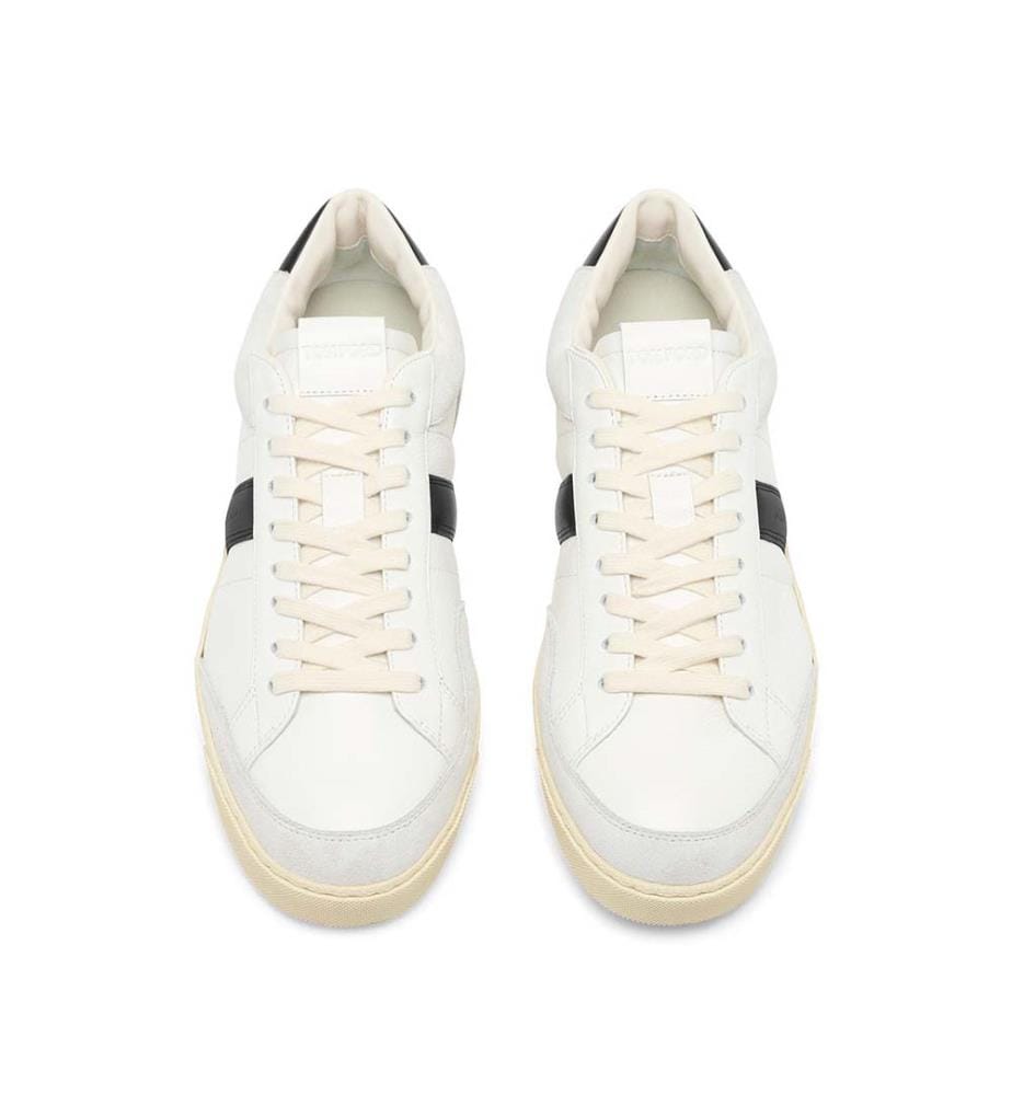 Sneaker Blake in pelle granulata e pelle scamosciata - Bianco crema