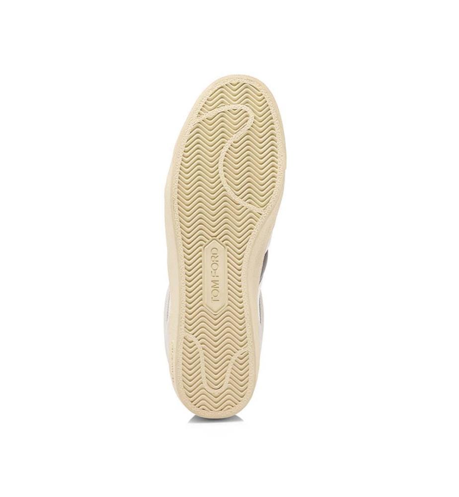 Sneaker Blake in pelle granulata e pelle scamosciata - Bianco crema