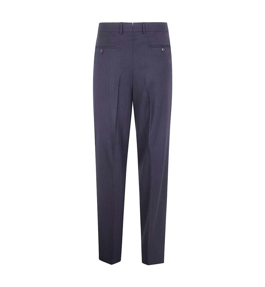 Pantaloni a doppia piega con righe satinate - Nero